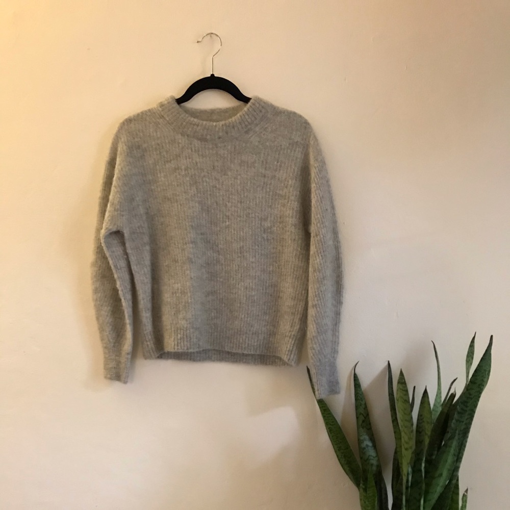 Everlane Oversized Alpaca Crew - Light Grey
